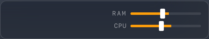 A limit for CPU and for memory, set by dragging a thumb